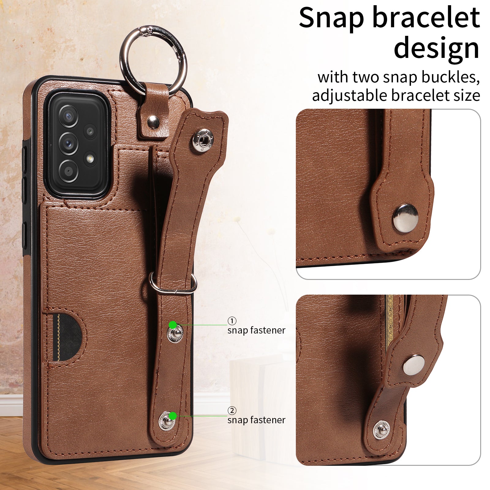 008 For Samsung Galaxy A52 4G / 5G / A52s 5G Case Calf Texture PU+TPU Phone Cover with Kickstand - Brown 008 For Samsung Galaxy A52 4G / 5G / A52s 5G Case Calf Texture PU+TPU Phone Cover with Kickstand - Brown